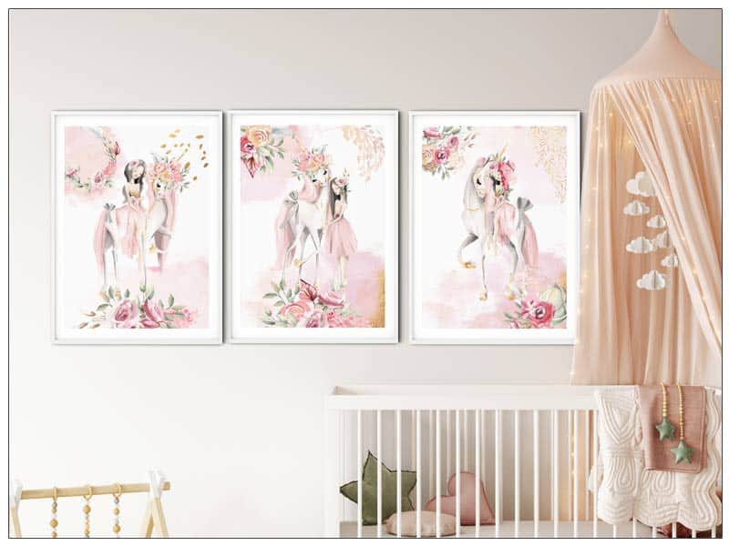 Set tablouri cu unicorni si printese