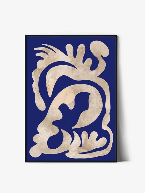 Tablou Abstract Art | Blue Floral Matisse
