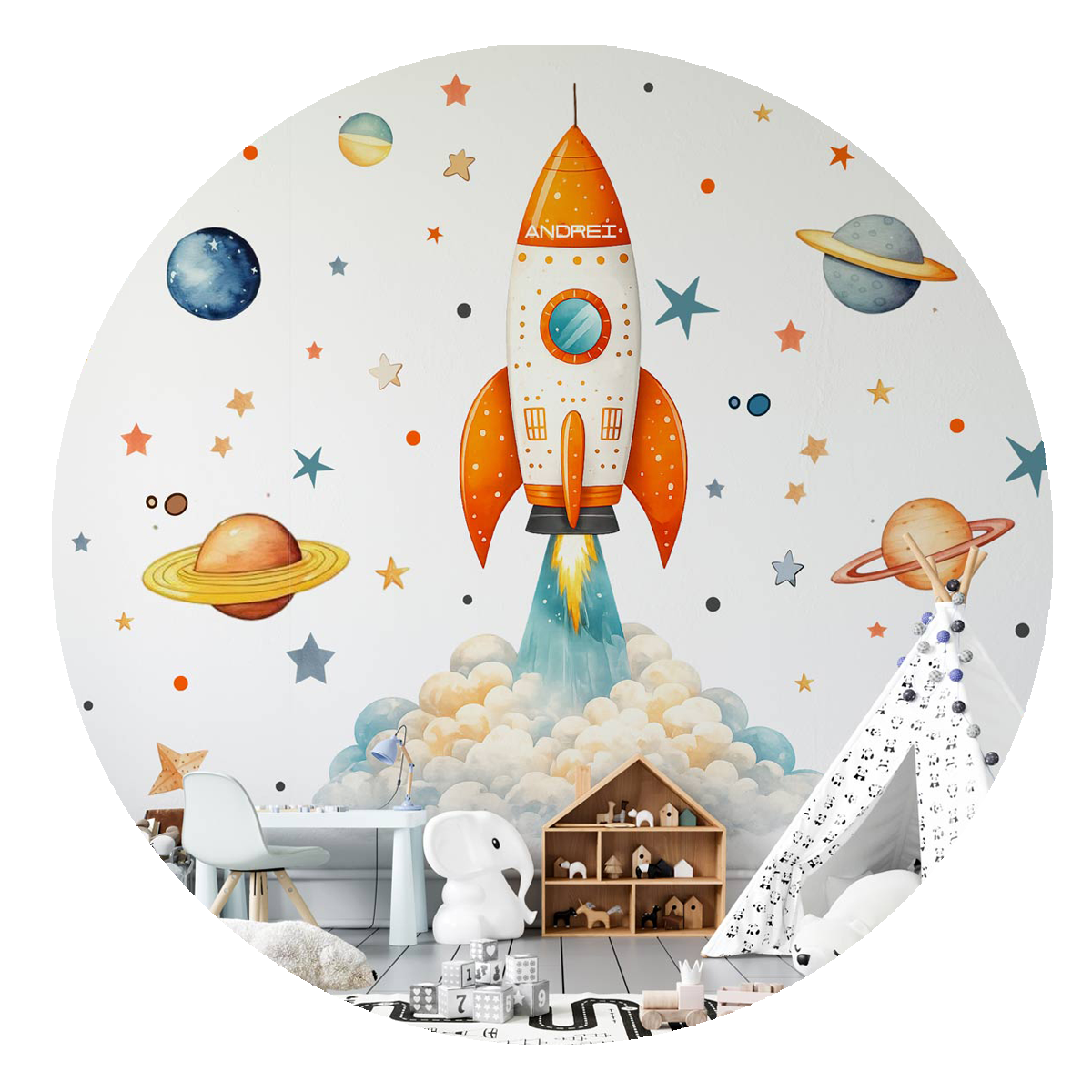 Sticker textile Planete si Cosmos