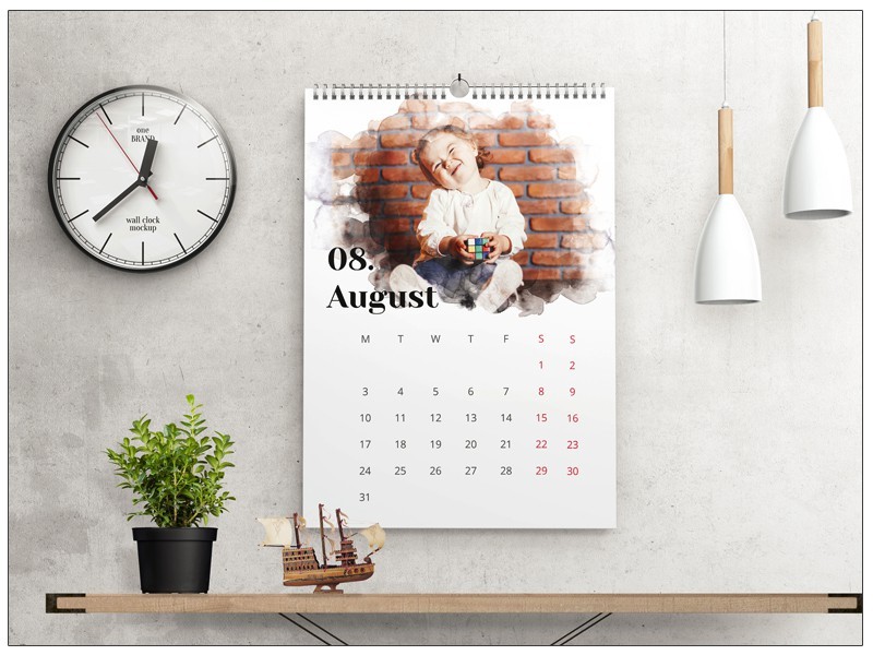 Calendar Personalizat cu fotografiile tale - Watercolor