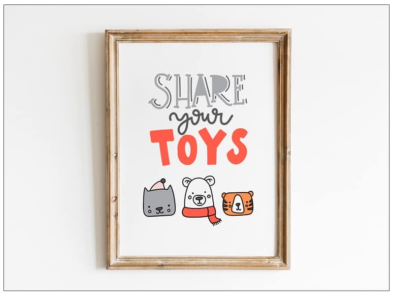 Tablou cu mesaje emotionate camera copilului - Share your toys