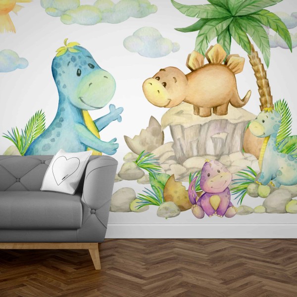 Foto Tapet Camera Copiilor cu baby dinozauri