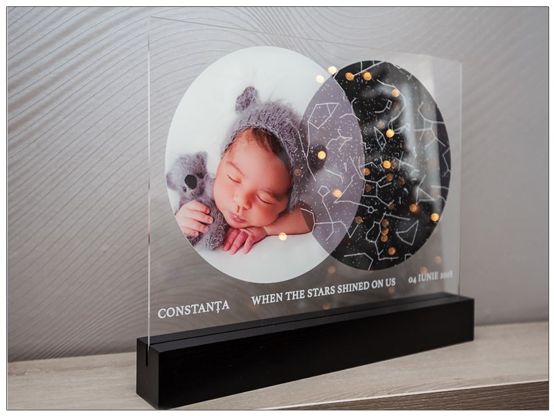 Tablou stelar cu poza ta pe sticla acrilica