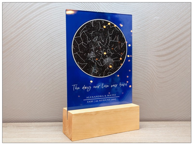 Harta pozitiei stelelor si a constelatiilor pe sticla acrilica