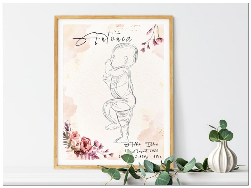 Tablou bebe baby birth personalizat