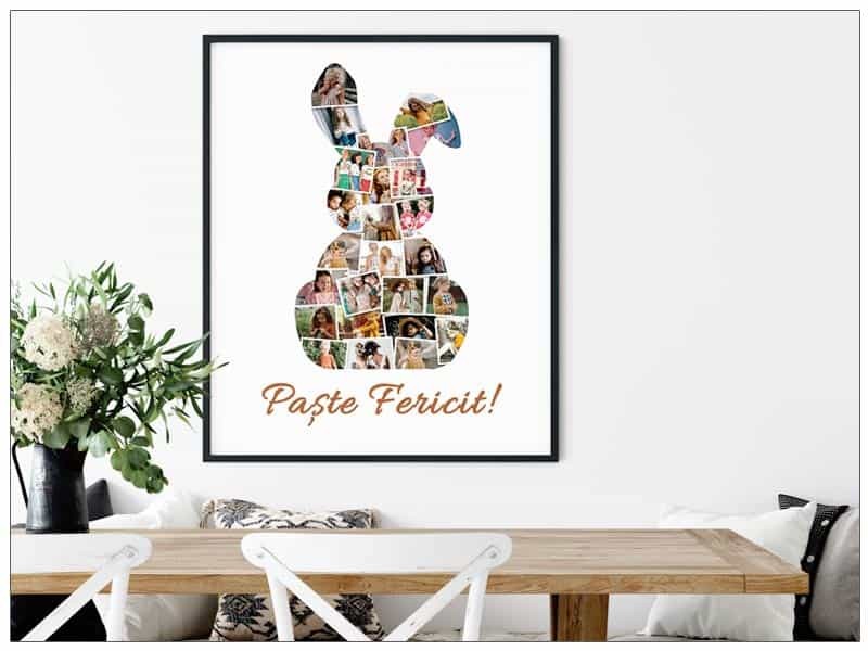 Tablou colaj personalizat cu fotografiile tale de paste Easter Bunny