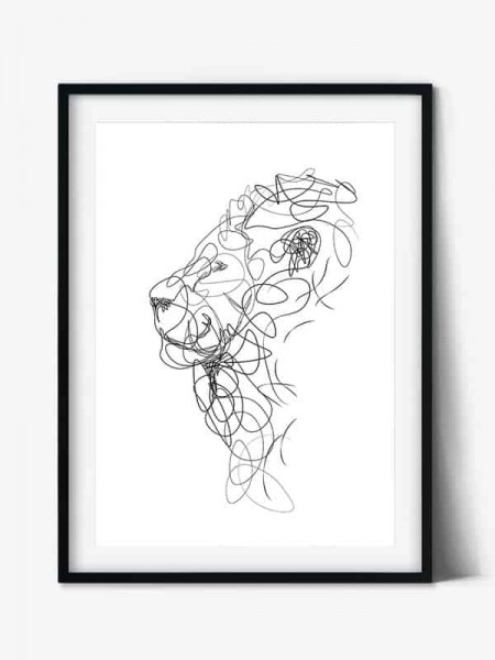 Tabloul Line Art Lion