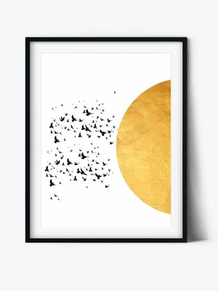 Tablou Abstract Art | Minimalist Golden Sun
