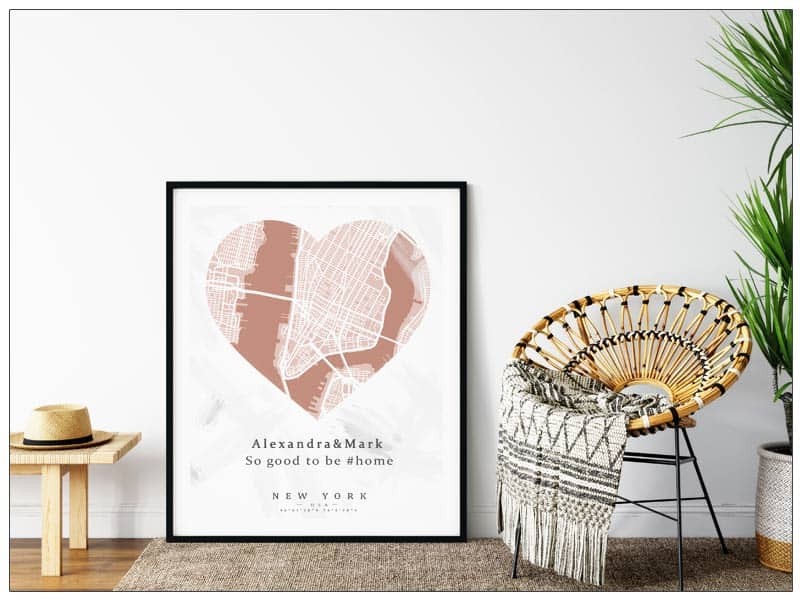 Tablou personalizat cu harta unui loc