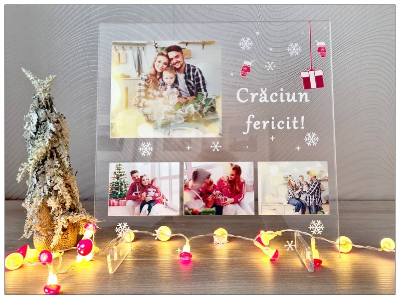 Tablou personalizat pe sticla acrilica | Placheta Xmas