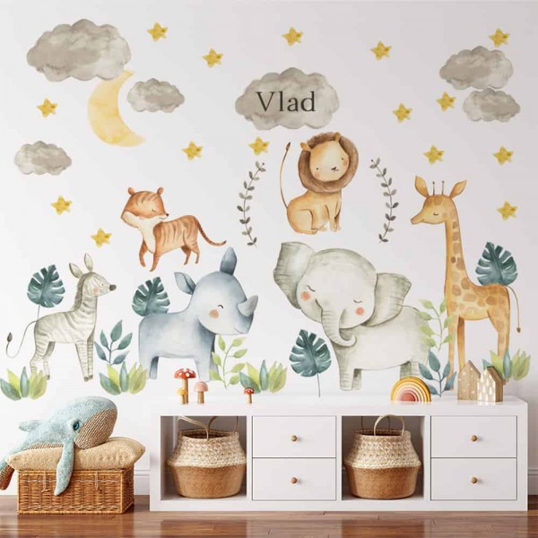Autocolant de perete safari friends