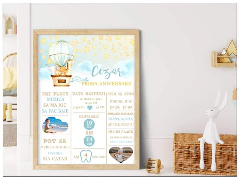 Tablou personalizat prima aniversare 1 an