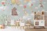 Tapet camera copiilor casute, iepurasi, ursuet