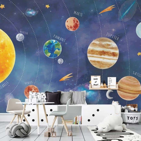 Tapet pentru copii sistemul solar