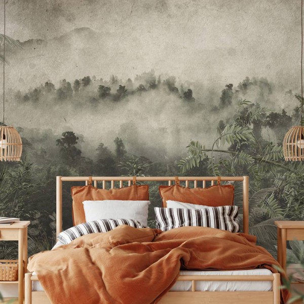 Tapet padure tropicala in ceata