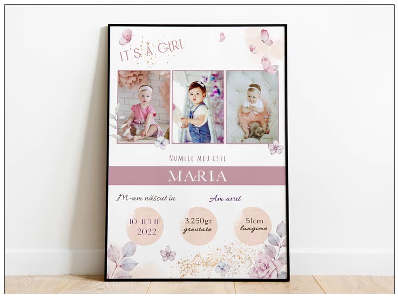 Tablou personalizat prima aniversare 1 an