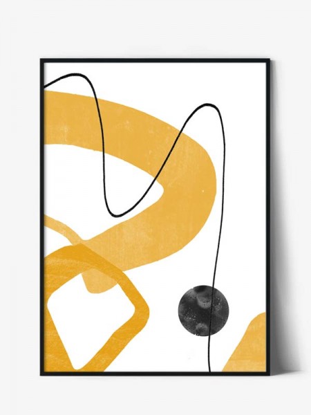 Tablou Abstract Art Forme Abstracte Galbene