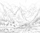 Tapet cu munti schita in creion