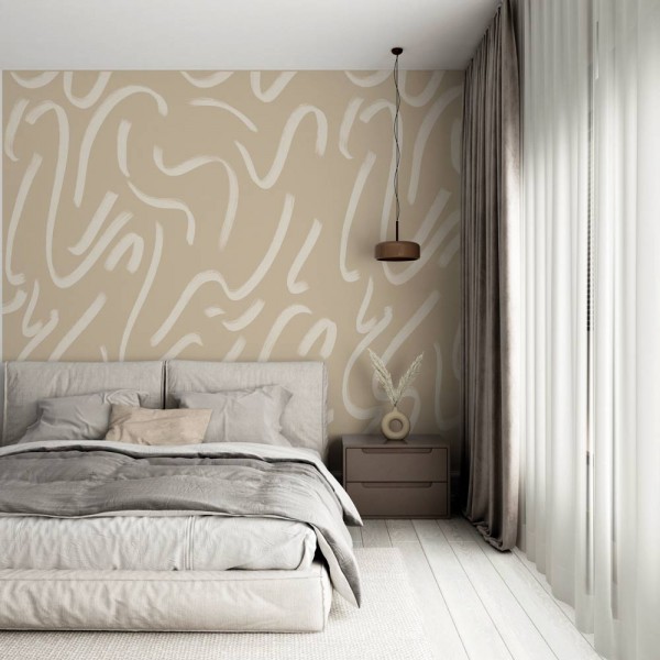 Tapet Premium Artzy Lines Ochre