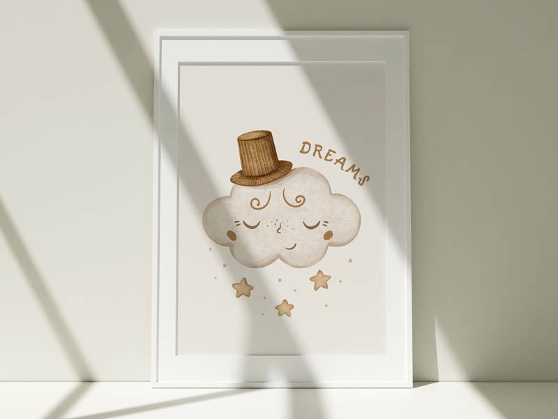 Tablou in tonuri calde si neutre pentru camera copiilor