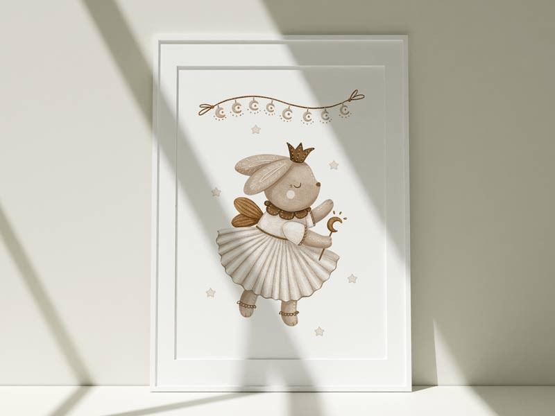 Tablou in tonuri calde si neutre pentru camera copiilor