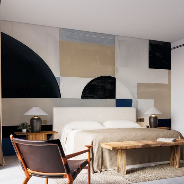 Tapet Premium Geometry Shapes Midnight Blue