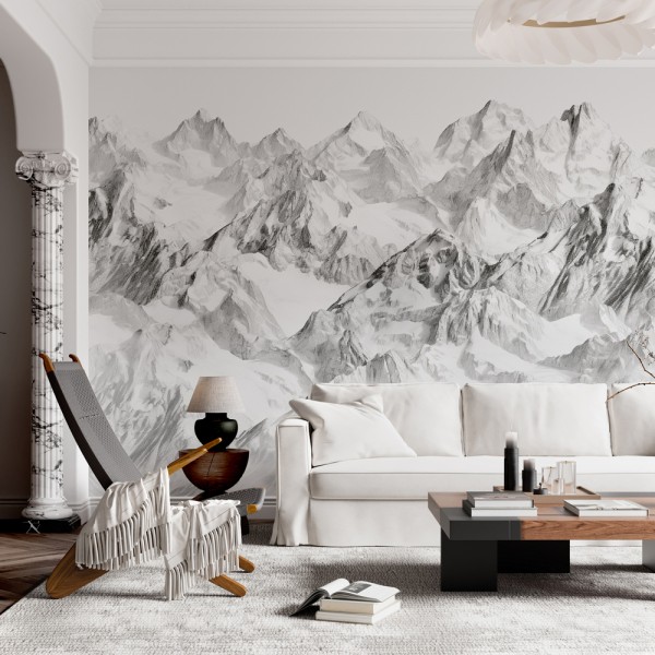 Tapet Premium Charcoal Mountains