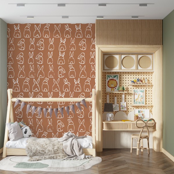 Tapet pentru copii Bunny Bun Caramel
