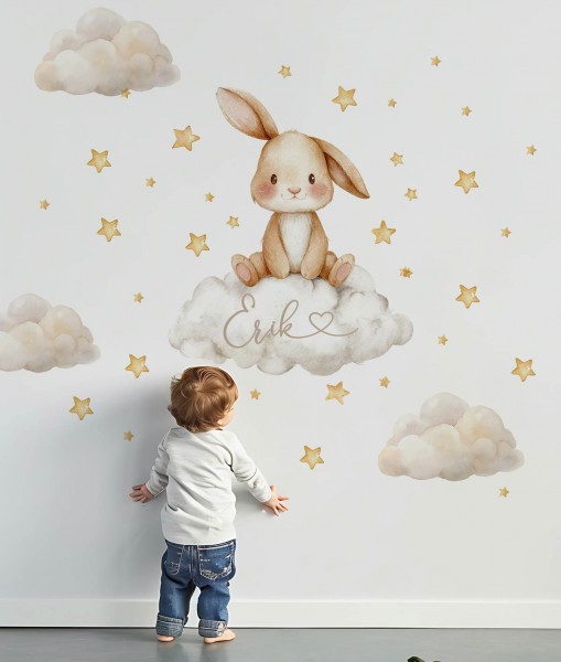 Sticker textil Iepuras pe norisori