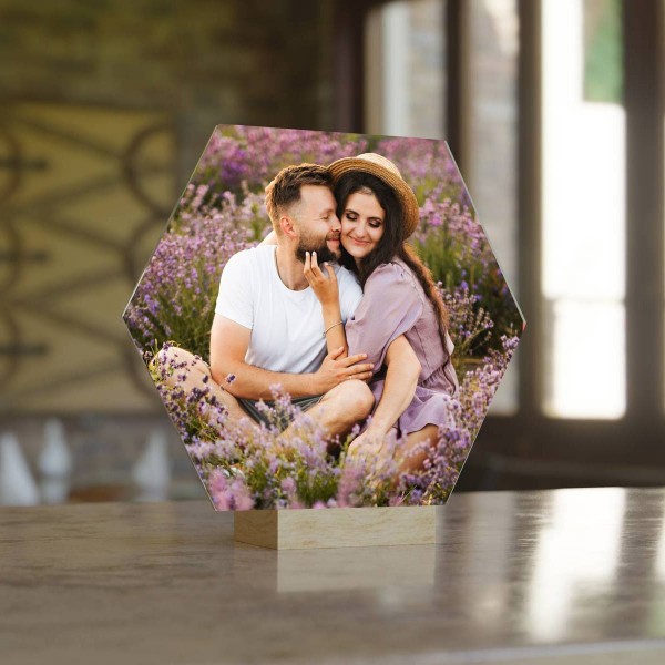 Placheta sticla acrilica Hexagon