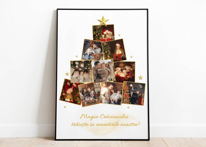 Tablou colaj personalizat cu fotografiile tale de Craciun