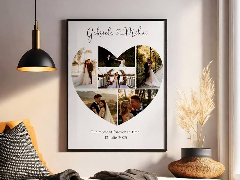 Tablou colaj personalizat cu fotografiile tale inima