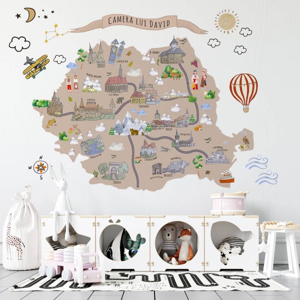 Sticker de perete harta Romaniei