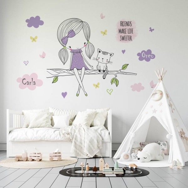 Sticker textil Fetita Pisicuta