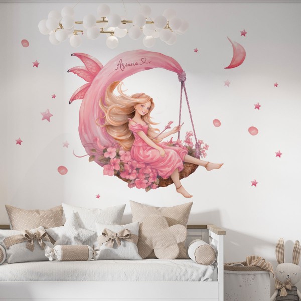 Autocolant de perete Zana Luna Roz