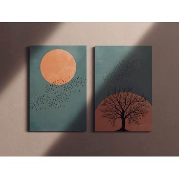 Set tablouri, canvas abstract Mint Sun