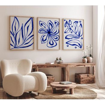 Tablou Scandinavian Art | Abstract Blue Flower no.3