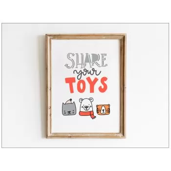 Tablou cu mesaje emotionate camera copilului - Share your toys