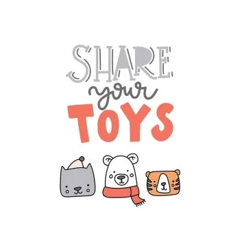 Tablou cu mesaje emotionate camera copilului Share your toys