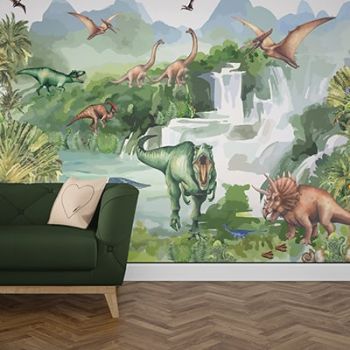 Foto Tapet Camera Copiilor cu dinozauri