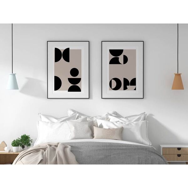 Set tablouri, canvas abstract  Round Black Shapes