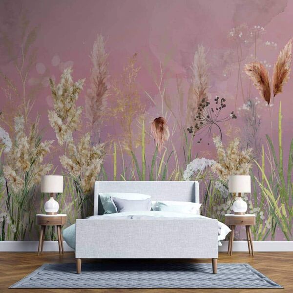 Tapet flori apus - abstract