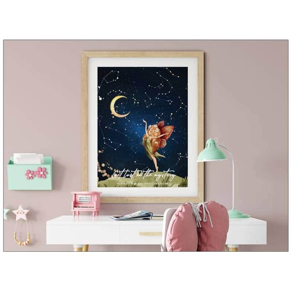 Tablou cu harta cu stelele cerului pentru copii Magic Fairyt