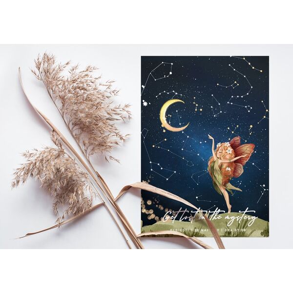 Tablou cu harta cu stelele cerului pentru copii Magic Fairy