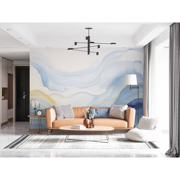 Tapet Abstract Albastru Fluid