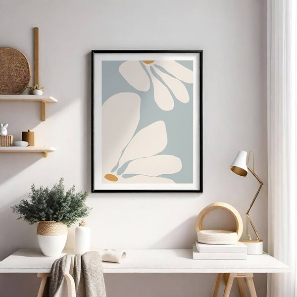 Set 2 Tablouri Abstract Art | Flower Market Blue & Orange