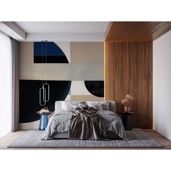 Geometry Shapes Midnight Blue