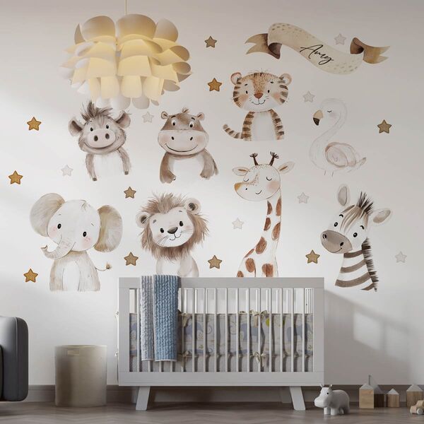 Sticker textil de perete safari Neutrals