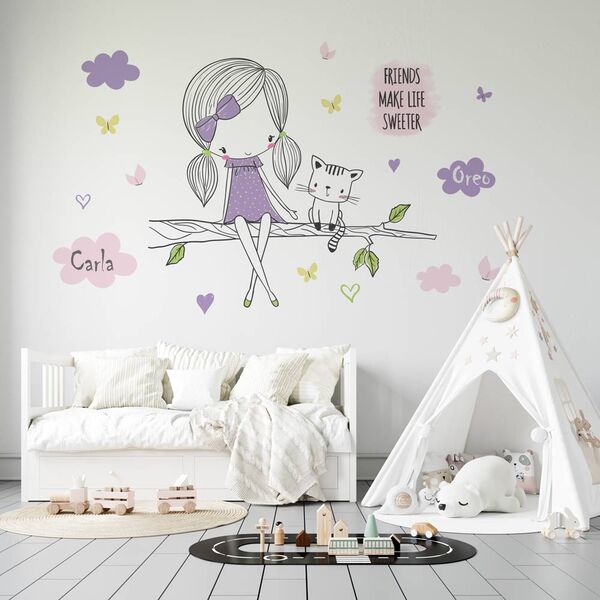 Sticker textil Fetita Pisicuta