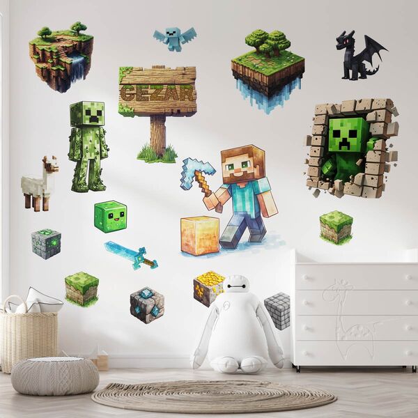 Sticker textil de perete Minecraft